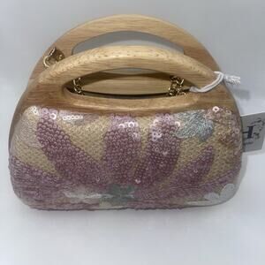 Haute Hippie Small Beaded Sequin Clutch Purse Party Wedding Summer Fairycore NWT